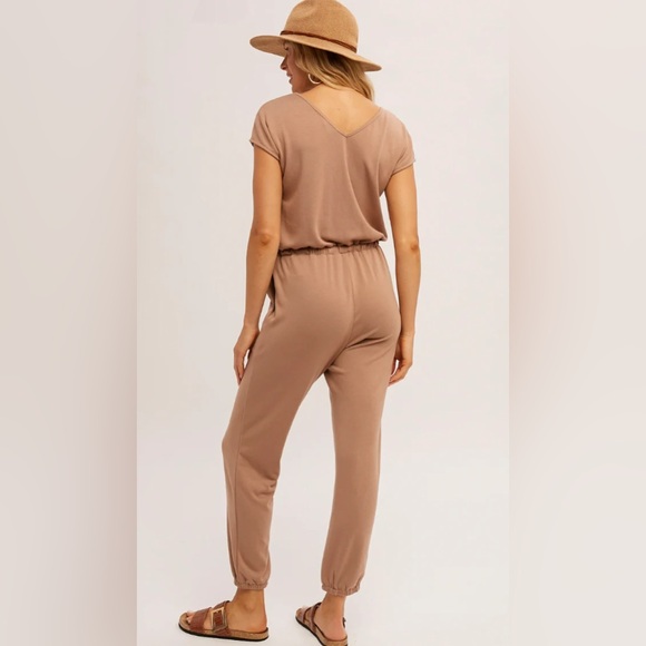 NWT Hem & Thread HUDSON SOFT RUCCED JUMPSUIT- CAPPUCCINO - Picture 5 of 15